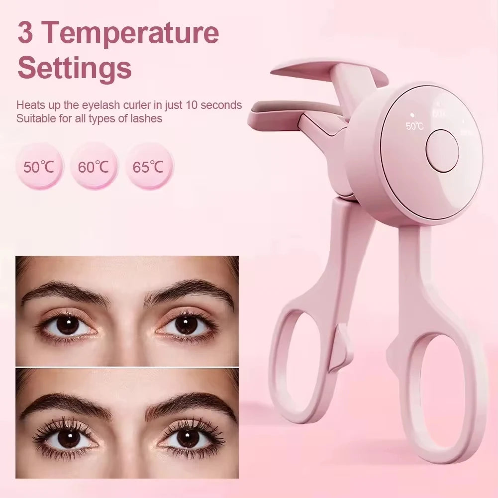 Portable Digital USB Power Heating Eyelash Curler Multi-Functional Long-Lasting Personal Care Appliance for Home Car Hotel Use