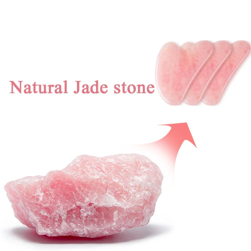 Rose Quartz Gua Sha Facial Sculpting Set — Depuff, Lift & Contour