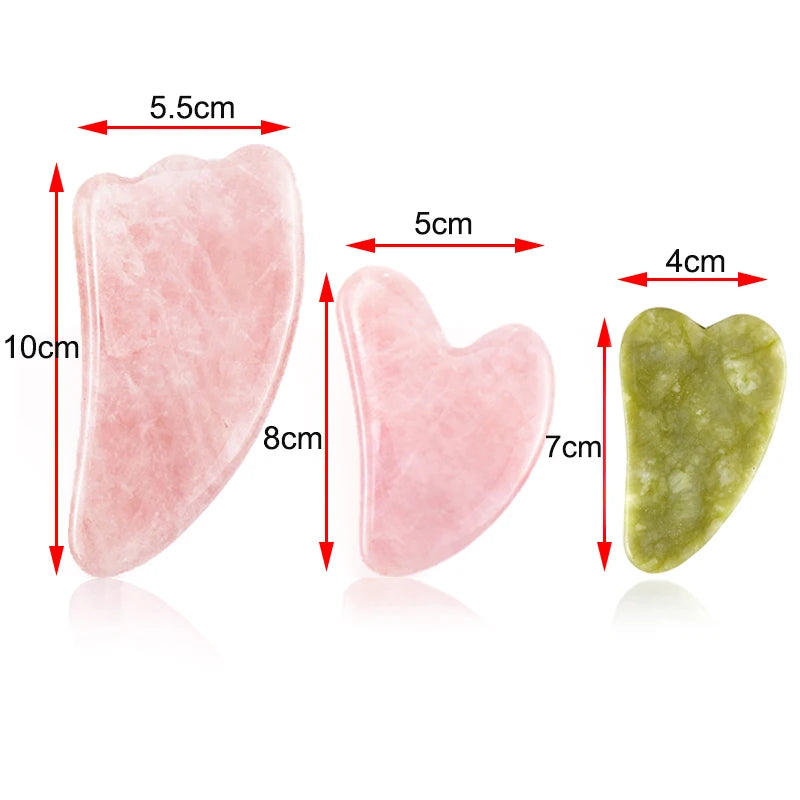 Rose Quartz Gua Sha Facial Sculpting Set — Depuff, Lift & Contour
