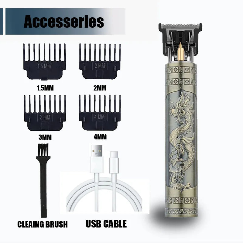 Portable Hairdressing Clipper USB Fast Charging Approaching Zero Gapped Cutting Shaver Man Electric Grooming Kit