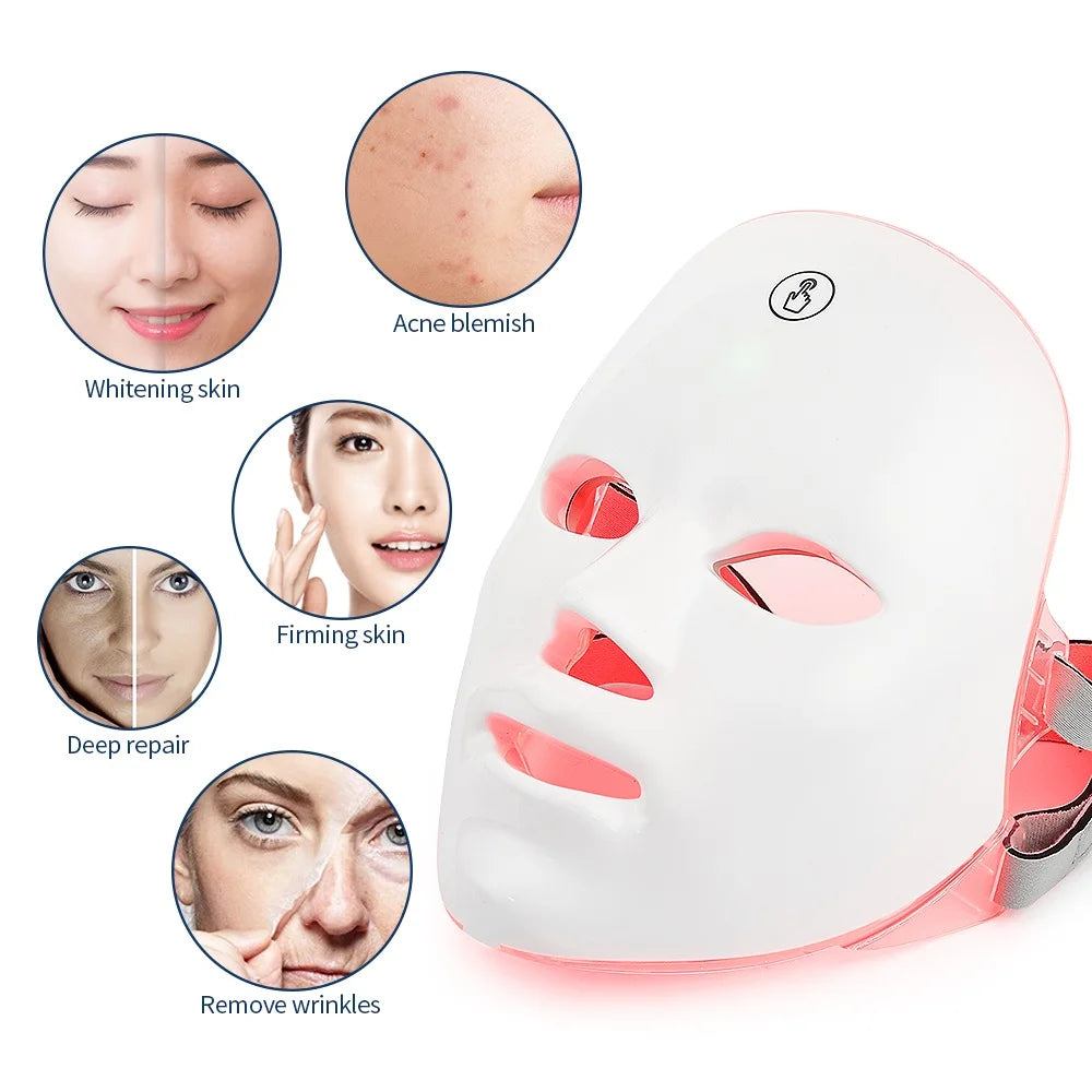 7 Colors LED Light Therapy Face Mask — Glow, Anti-Aging & Acne