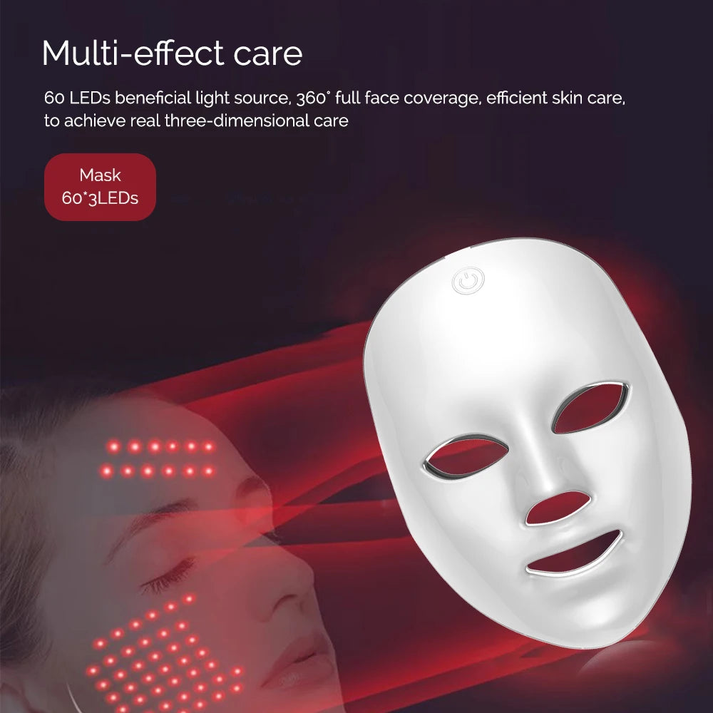 7 Colors LED Light Therapy Face Mask — Glow, Anti-Aging & Acne