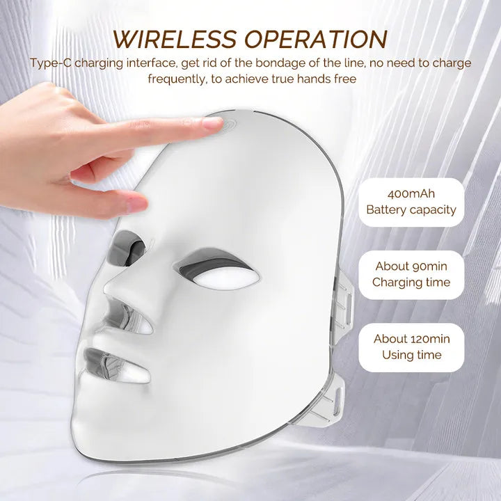 7 Colors LED Light Therapy Face Mask — Glow, Anti-Aging & Acne