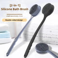 Bath Soft Silicone Back Scrubber Brush Bath Shower Sponge for Scrubbing Brush with Handle Exfoliating Skin Massager Back Washer