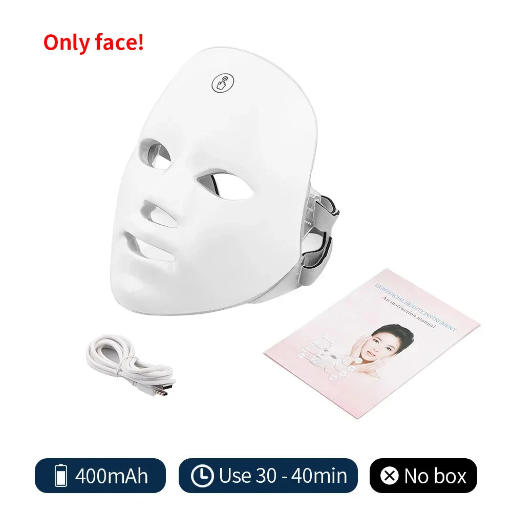 7 Colors LED Light Therapy Face Mask — Glow, Anti-Aging & Acne