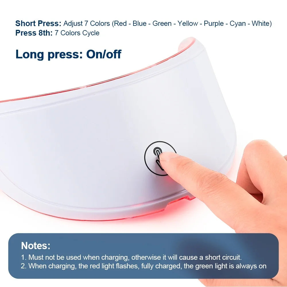 7 Colors LED Light Therapy Face Mask — Glow, Anti-Aging & Acne