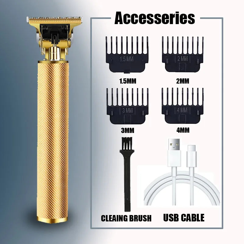 Portable Hairdressing Clipper USB Fast Charging Approaching Zero Gapped Cutting Shaver Man Electric Grooming Kit