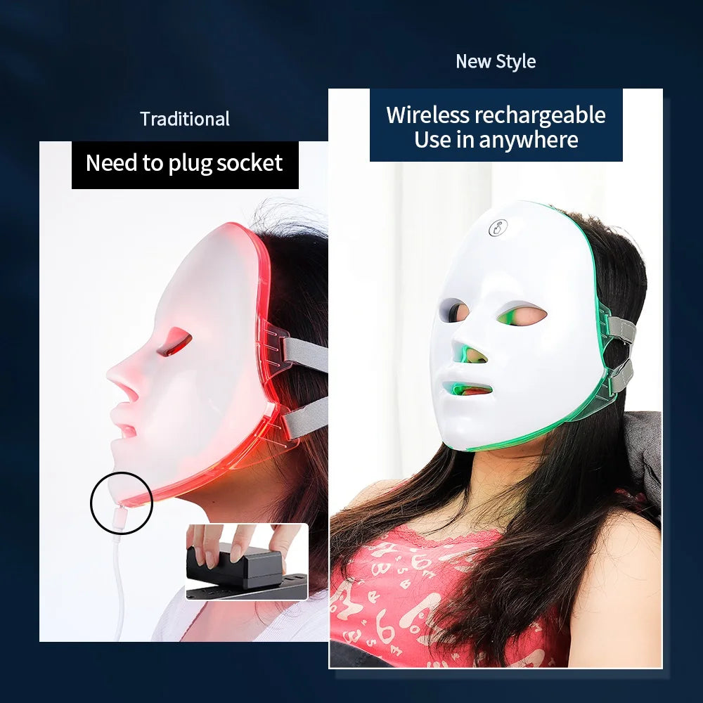 7 Colors LED Light Therapy Face Mask — Glow, Anti-Aging & Acne