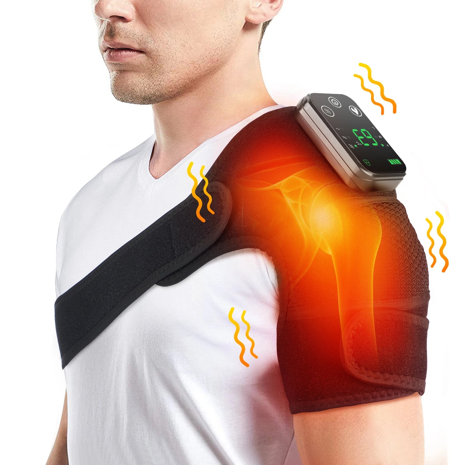 Electric Heated Vibration Knee Massage Pad 3 in 1 Massager for Shoulder Elbow Hot Compress Thermal Joint Brace Muscle Relaxation