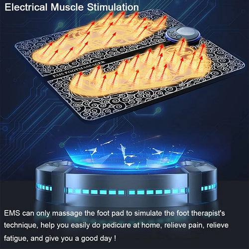 Electric EMS Foot Massager Pad Portable EMS Muscle Stimulation Massage Mat Relief Pain Relax Feet Slimming Shaping