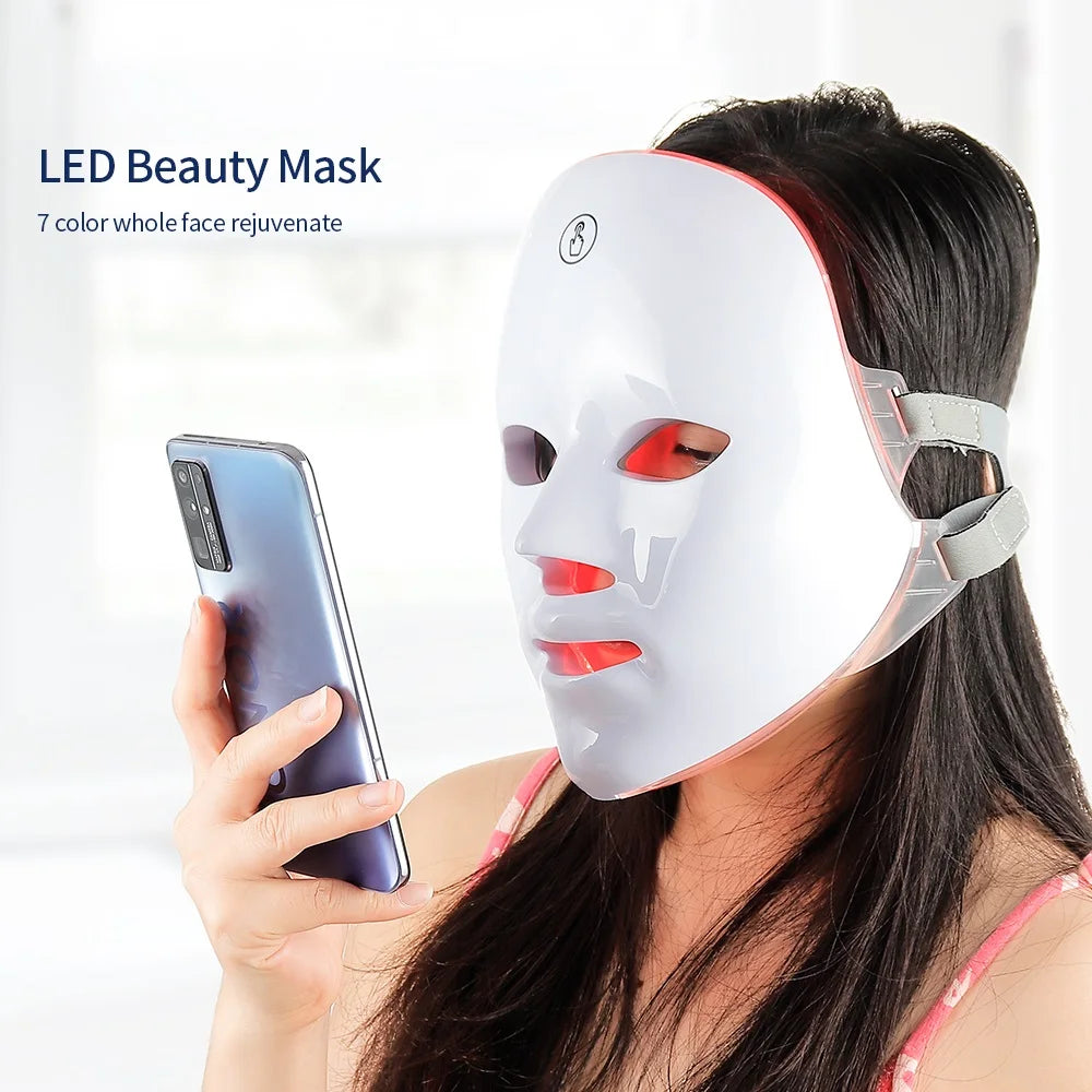 7 Colors LED Light Therapy Face Mask — Glow, Anti-Aging & Acne