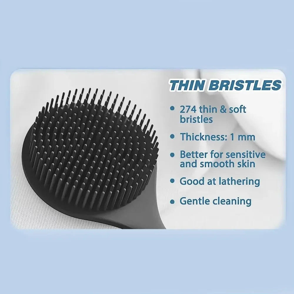 Bath Soft Silicone Back Scrubber Brush Bath Shower Sponge for Scrubbing Brush with Handle Exfoliating Skin Massager Back Washer