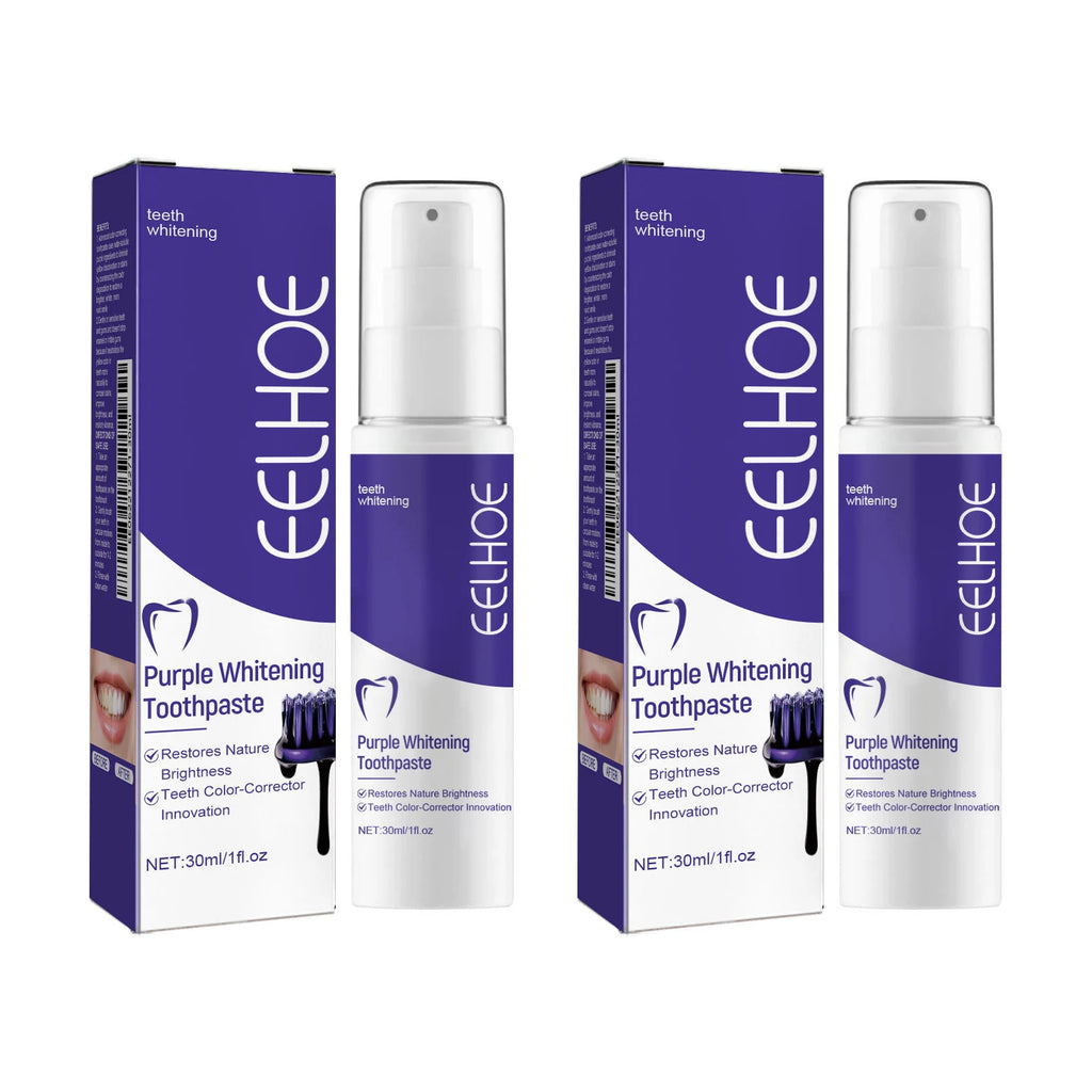 Purple Whitening Toothpaste Effectively Removing Dental Plaques and Yellow Stains Inhibit Bacteria Growth Oral Care Toothpaste